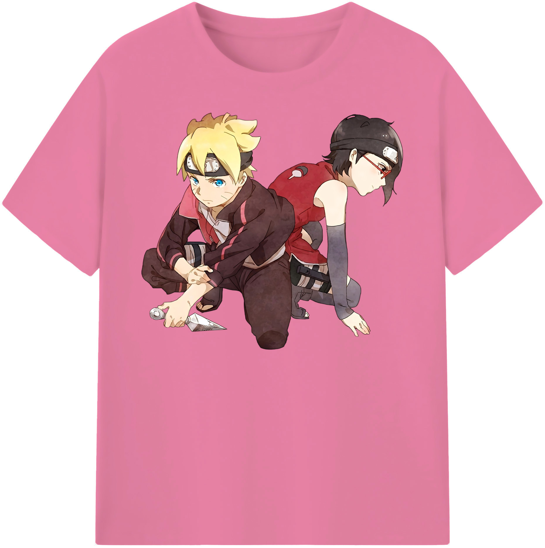 （画像用） NARUTO -ナルト- うちは サラダ Uchiha Sarada 綿100％半袖Tシャツ（フロントプリント）